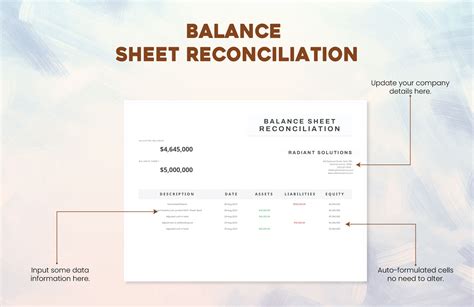 Balance Sheet Reconciliation Template in Excel, Google Sheets ...