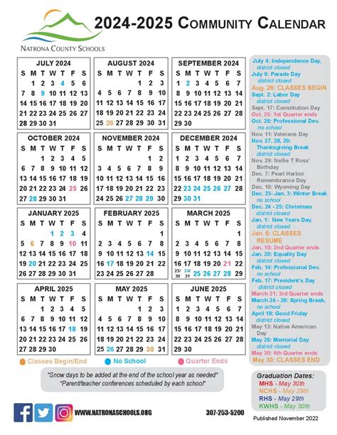 Natrona County School District 1 Calendar 2023-2024