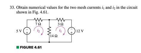 Solved Obtain Numerical Values For The Two Mesh Cur