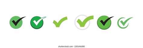 Check Mark Icons Green Tick Approval Stock Vector Royalty Free