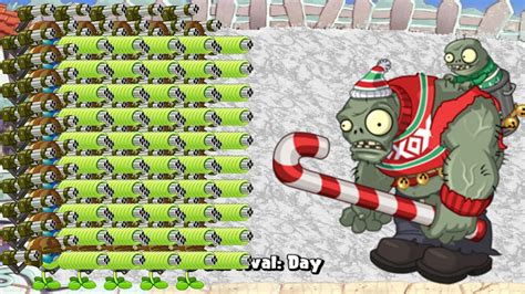 99 Gatling Pea Vs Super Dr Zomboss Vs All Zombie PvZ Christmas Mod