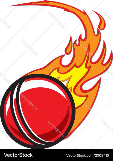 Flaming Cricket Ball Royalty Free Vector Image