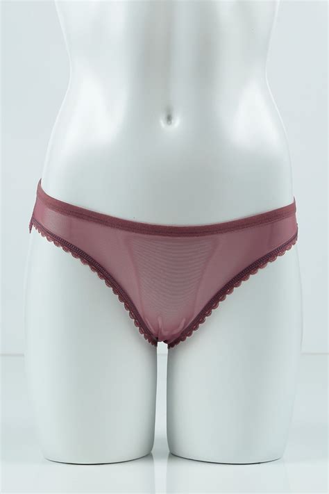 Gül Kurusu 4436 Bikini Ön Tül Arka Yan Bant Orta Aksesuarlı Külot 99923 ModamızBir