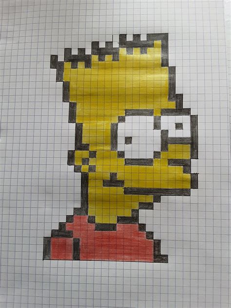 Pixel Art Les Simpsons Bart Simpson Dibujos En Cuadricula Dibujos