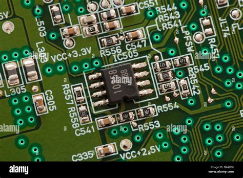 Ic Chip On Circuit Board Stock Photo Alamy