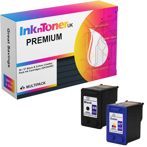 Premium Remanufactured HP 56 / 57 Black & Colour Combo Pack Ink ...