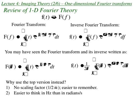 Ppt Lecture Imaging Theory One Dimensional Fourier