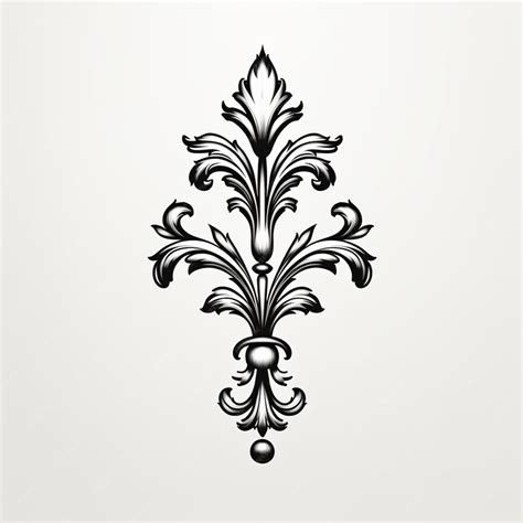 Premium AI Image | a black and white drawing of a decorative design on a white background ...