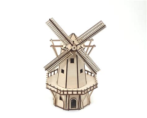 Mini Windmill, Wooden Windmill Model, Windmill Kit, Decorative Windmill ...