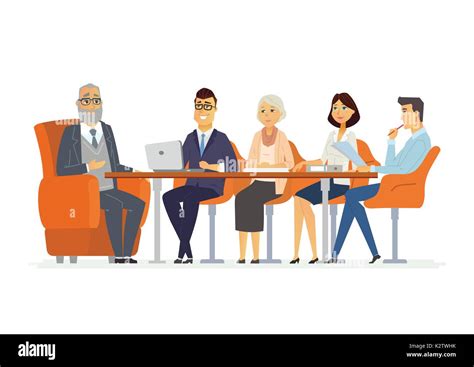 Business Meeting - modern vector cartoon characters illustration Stock ...