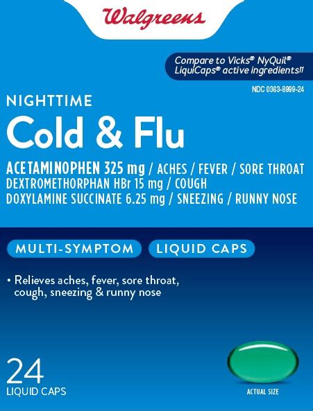 Walgreens Nighttime Cold And Flu