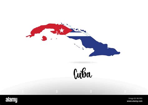 Cuba country flag inside country border map design suitable for a logo ...