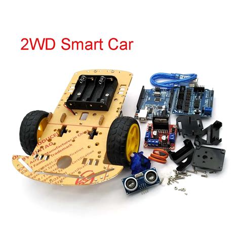 Business And Industrial 2wd Smart Robot Car Chassis Kit Speed Encoder Battery Box Arduino 2 Motor