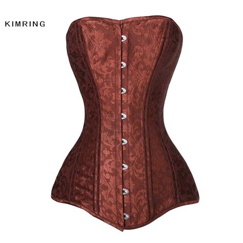 Kimring Plus Size Sexy Long Torso Overbust Corset Double Steel