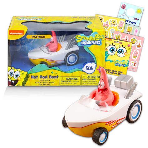 Spongebob Squarepants Patrick Star Pull Back Hot Rod Boat Spongebob