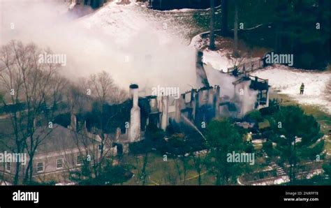 This Aerial Still Image From Video Provided By Wcvb Shows Firefighters