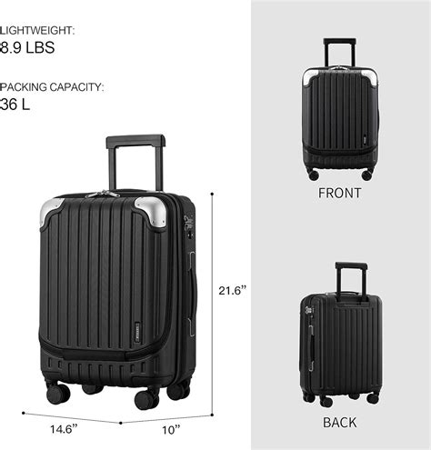 Level Grace Expandable Carry On Luggage With Pc Organizer