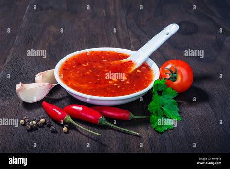 Red Hot Sweet Chilli Sauce Stock Photo Alamy