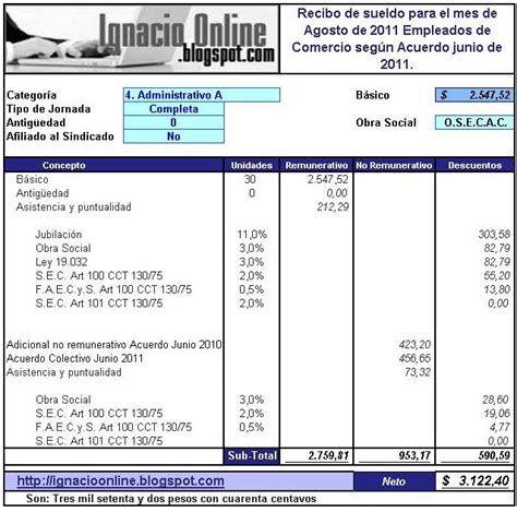 Ejemplo Recibo De Sueldo Empleados De Comercio Liquidaci N Febrero