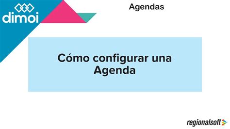 Cómo configurar una Agenda en dimoi YouTube