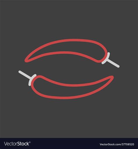 Red Hot Chili Peppers Icon On Dark Background Vector Image