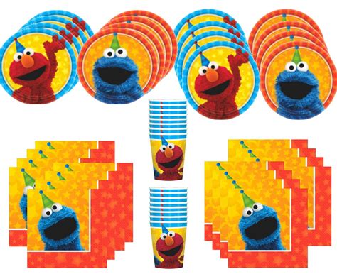 Mss Sesame Street Birthday Party Supplies Bundle Pack For Guests