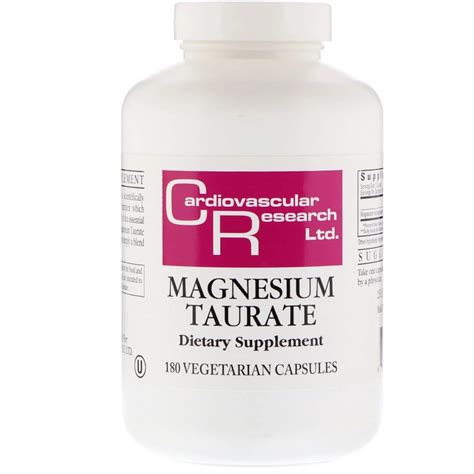 Magnesium Taurate 180 Capsules Cardiovascular Research