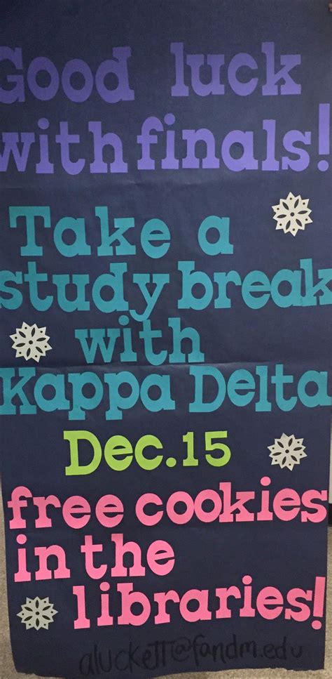 Good Luck With Finals Take A Study Break With Kd • December 15th Alpha