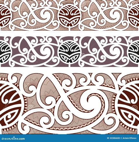 Maori Styled Seamless Pattern Stock Vector Illustration 33386600