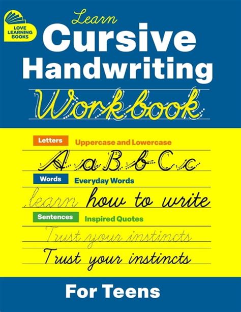 Learn To Write Cursive Handwriting Workbook For Teens Learn To Write