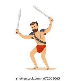 Warrior Character Naked Man Red Loincloth Stock Vector Royalty Free Shutterstock