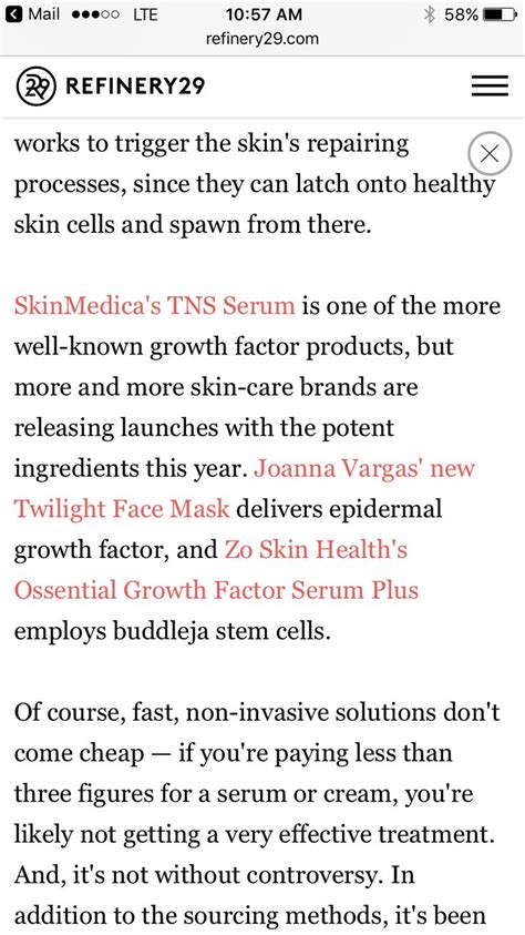 Growth Factor Cream Skin Medica Skin Care Brands Tns Serum