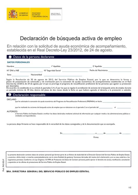 Certificado De B Squeda Activa De Empleo