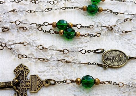 Pardon Indulgence Crucifix Hand Made Wire Wrapped Five Decade Rosary