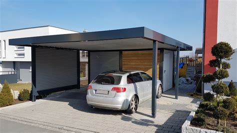 Doppel Carport Aus Stahl Mit Ger Teraum Abstellkammer Hinten