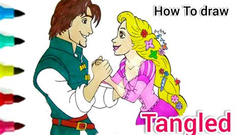 How To Draw Rapunzel and Flynn Rider | Disney Princess Rapunzel Colouring