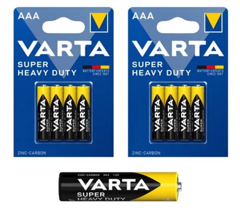 8 X Varta Superlife Heavy Duty Micro AAA LR03 Batterie Zink Carbon