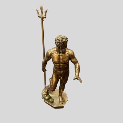 Greek God Poseidon Nude Bronzed Statue Estatesales Org
