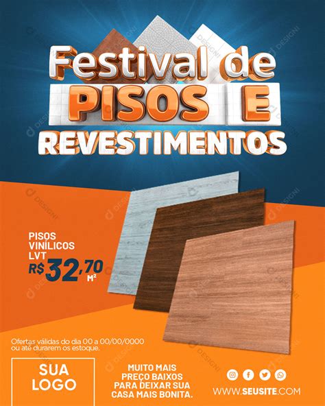 Festival De Pisos E Revestimento Produtos Social Media Psd Edit Vel