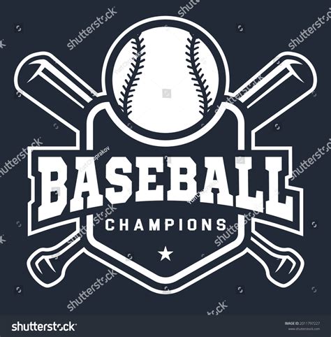 Baseball Logo Flat Style Bats Ball Stock Vector (Royalty Free ...