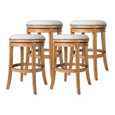 Maven Lane Alexander 31 Inch Tall Bar Height Rotating Backless Barstool