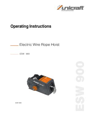 Fillable Online Coffing WR 1 Small Frame Electric Wire Rope Hoist