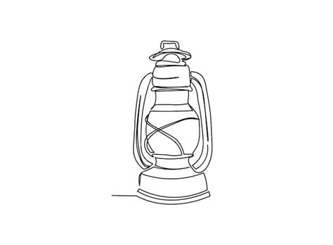 Dessin D Art D Une Seule Ligne De Lampe Illustration Vectorielle D Une