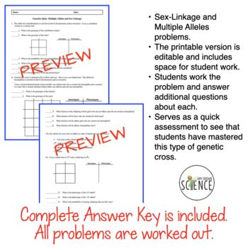 Sex Linked Traits And Multiple Alleles Quiz By Amy Brown Science