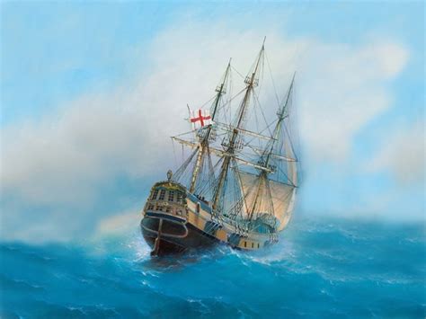 Painting Ship Boat Sailing Ship Sea Vehicle Artwork Sailing