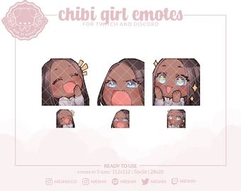 Blonde Hair Blue Eyes Chibi Girl Twitch Emote Kawaii Etsy