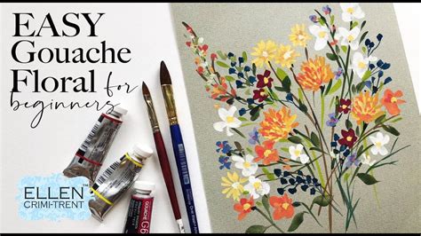 Easy Gouache Floral For Beginners Floral Painting Gouache Flowers