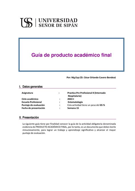 GUÍA Producto Académico Final PAF 1 Por Mg Esp CÈsar Orlando