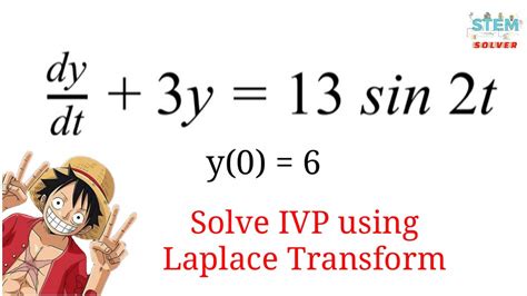 Use Laplace Transform To Solve Ivp Dy Dt Y Sin T Y De Youtube