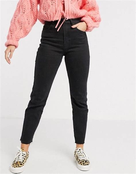 Pull Bear Slim Mom Jean In Black ASOS Mutter Jeans Jeans